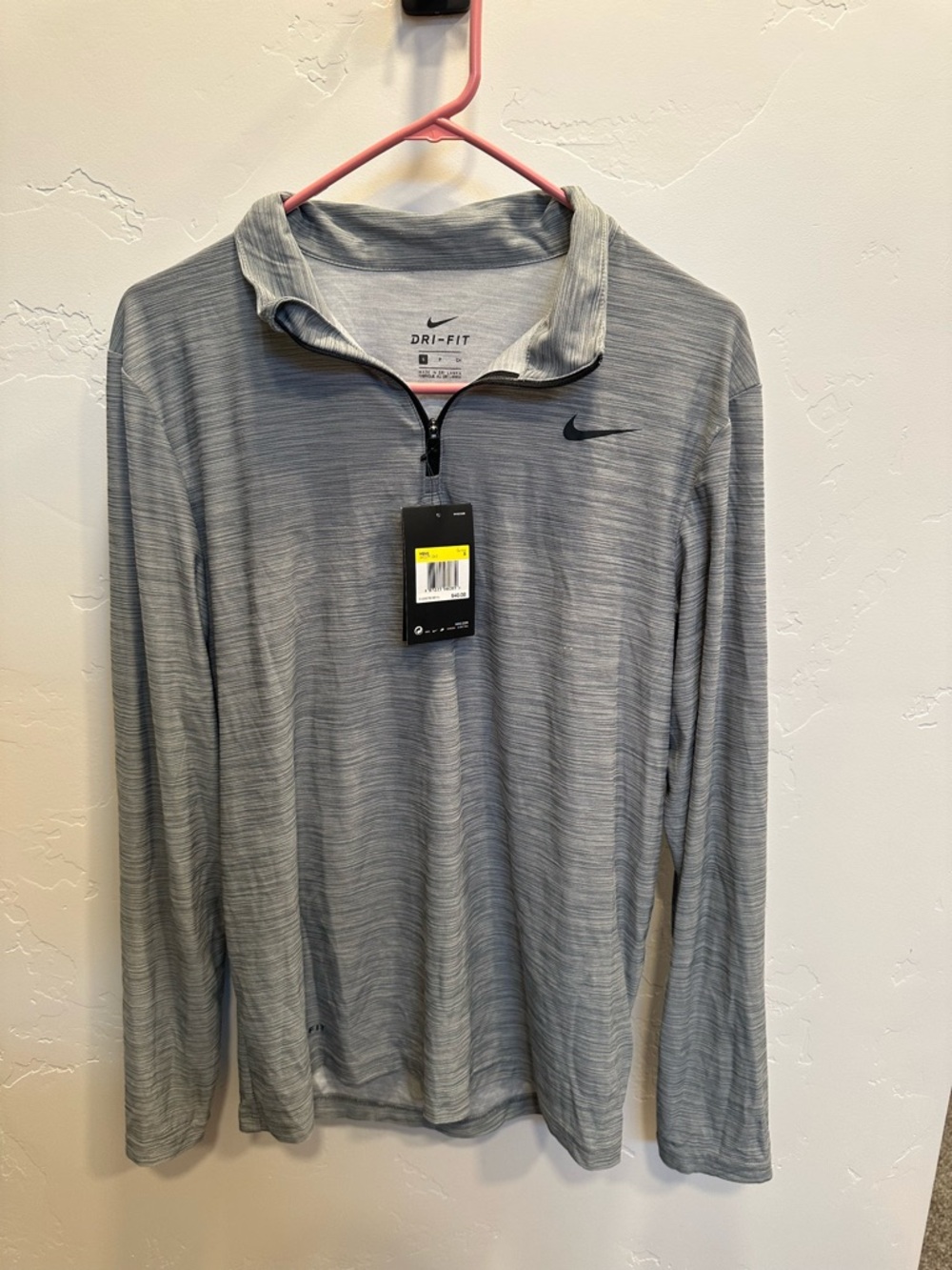 Nike Dri-Fit Heather Gray Quarter-Zip Pullover Men’s Small